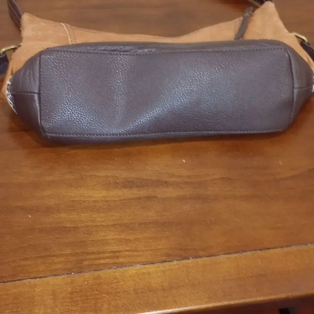 The Sak Kendra Multi Pocket Brown Leather Hobo Shoulder Handbag Satchel Purse